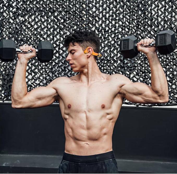 Bone Conduction Headphones Bluetooth - Wireless Open-Ear Headset with Microphones Lightweight Sweat Resistant Waterproof Running Earphones, Long Battery Life