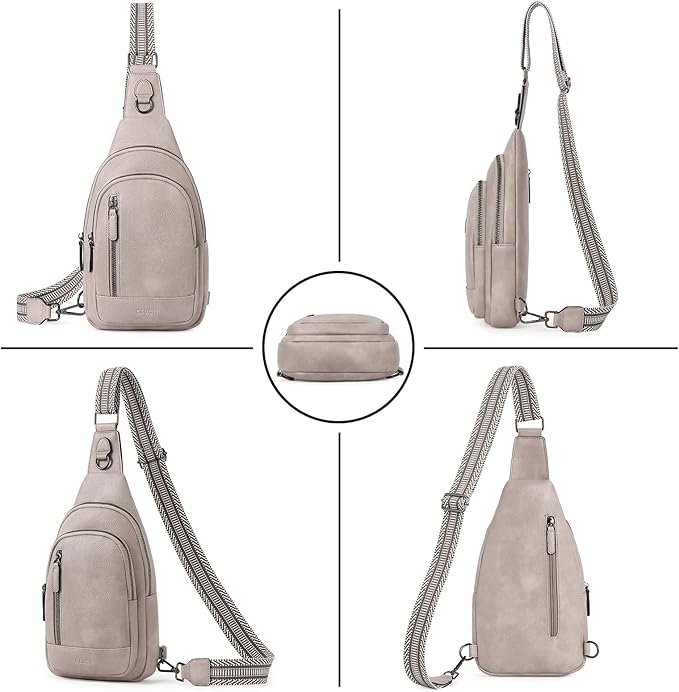 CLUCI Crossbody Bags for Women Men,Leather Sling Bag Cross Body Backpack for Woman Gifts for Women Birthday Unique