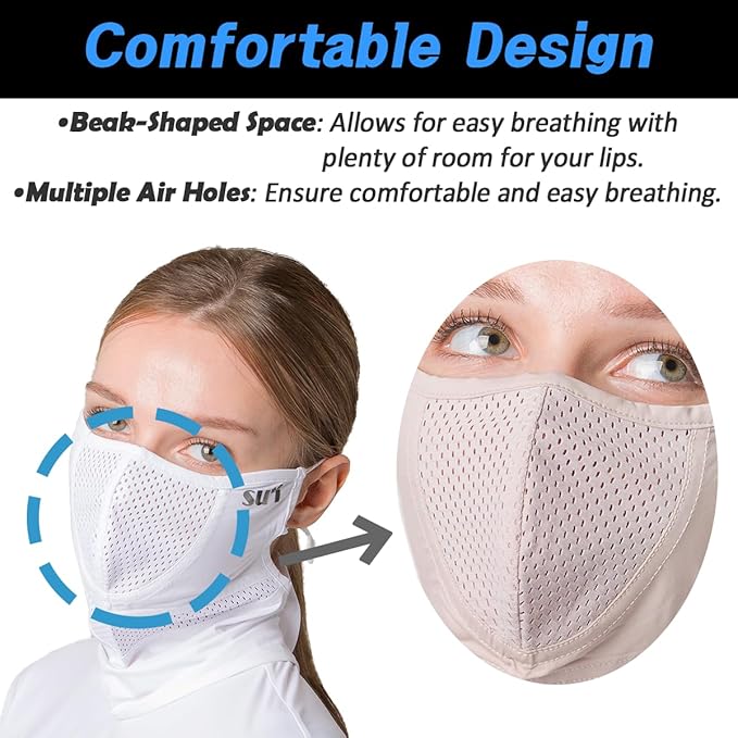 KOREA (Type H) UV Sun Protection Balaclava Half Face Mask - For Golf, Hiking, Running, Cycling & Outdoor Sports