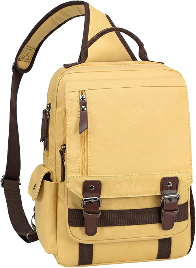 mygreen Canvas Cross Body Messenger Bag Shoulder Sling Backpack Travel Rucksack