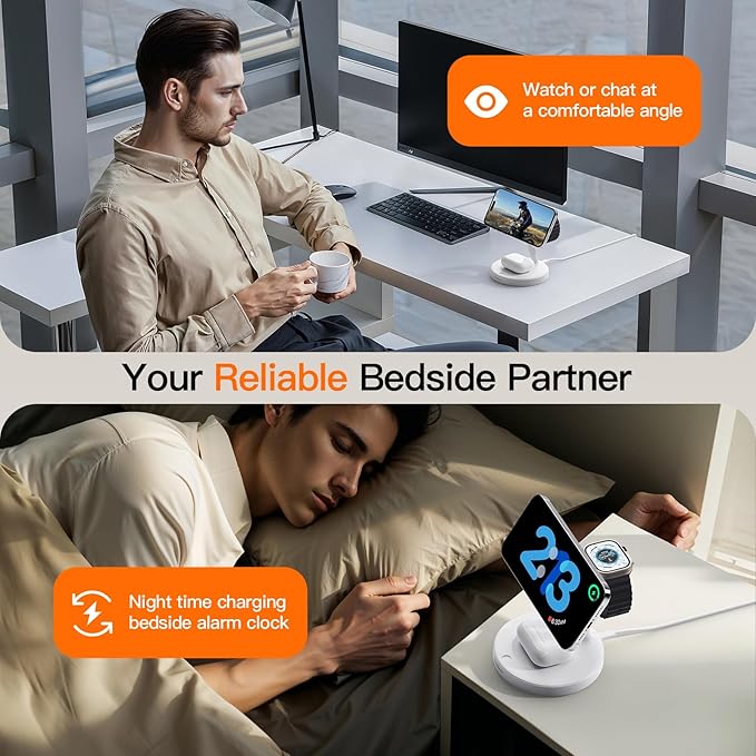 2025 3 in 1 Charging Station for Apple iPhone AirPods Watch with Mag-Safe Charger Wireless Charger Stand for iPhone 16 15 14 13 12 Series AirPods iWatch Series - Gifts for Wife & Husband