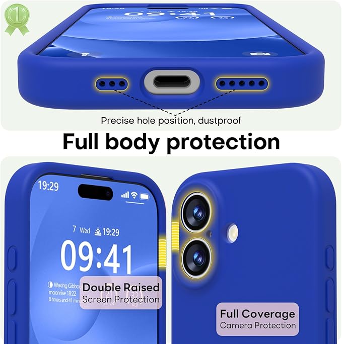 LOVE 3000 Designed for iPhone 17 Case, Premium Silicone [Compatible with Magsafe][Soft Anti-Scratch Microfiber Lining] Shockproof Protective Phone Case for Men Women 6.3", Klein Blue