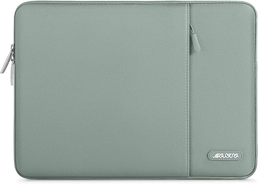 MOSISO Laptop Case 16 inch, 15-15.6 inch Laptop Sleeve Compatible with MacBook Pro 16 M4 M3 M2 M1, HP Acer Dell Lenovo ASUS Notebook, Polyester Vertical Computer Sleeve Bag with Pocket, Antique Green