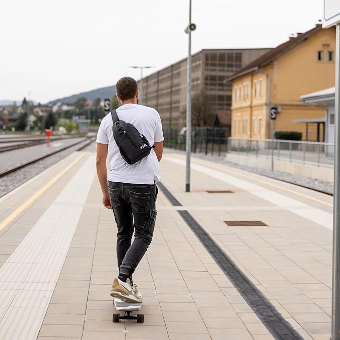 |Not Made In China| Crossbody Sling Backpack, Sling Bag For Travel and Hiking, Anti-Theft Chest Bag