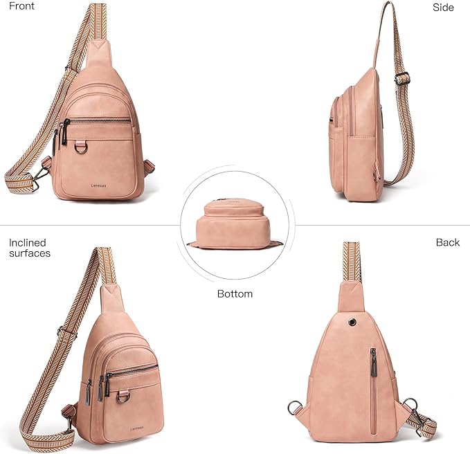 7L Sling Bag for Women Men Vegan Leather Crossbody Bags Fanny Pack Purse Backpack Over Shoulder Bag Travel Anti Theft