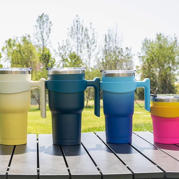 BJPKPK Tumbler With Handle 30 oz Stainless Steel Double Wall Insulated Tumbler Cups With Lid And Straw,Black