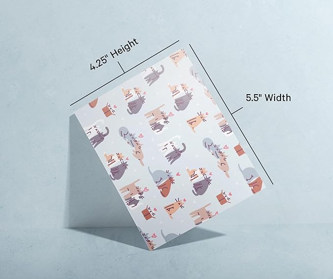 Twigs Paper Note Cards – 12 Assorted Cat Pattern Designs with Envelopes – Made in the USA – Eco-Friendly Blank Cards for Everyday Correspondence – 5.5 x 4.25 Inches