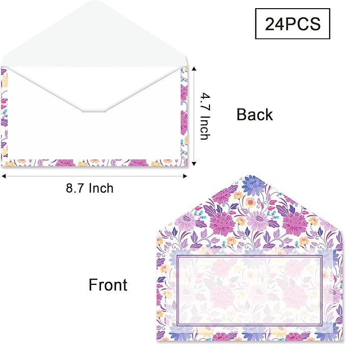 Anzon Mories Vintage Morris Self-Sealing Envelopes 24 PC, Medieval Europe Pattern, Printer Friendly, Both Sides Printed