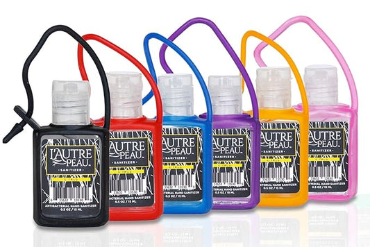 L'AUTRE PEAU Advanced Hand Sanitizer Gel with Aloe Vera, Citrus Scented 0.5 Fl Oz Jelly Wrap Travel Size Multi Pack – Flip Cap Bottles (6pc)