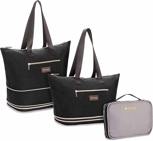 biaggi ZipSak Boost! Foldable Travel Tote – Lightweight Carry-On Personal Item Travel Bag for Women, Airplane, Gym, Overnight
