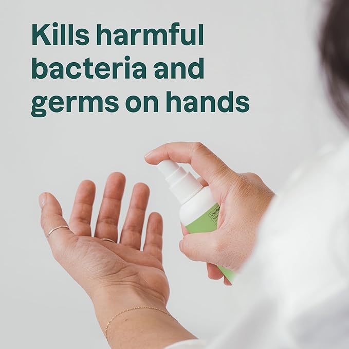 ATTITUDE Hand Sanitizer Spray, EWG Verified, Kills Germs & Bacteria, Vegan & Plant-Based, Safe for Adults & Kids, Olive Leaves Scent, 3.38 Fl Oz (Spray Bottle)