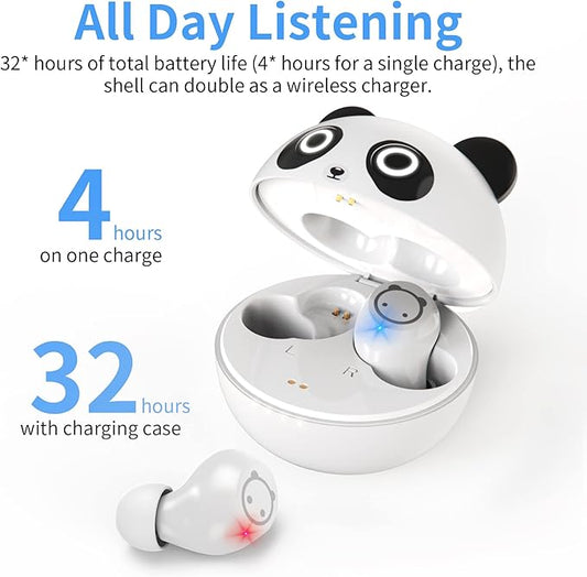 Wireless Earbuds for Kids,Bluetooth Earbuds with Cute Comfort Lightweight Design Noise Cancellation Earphone for Girl Women Sport with Mini Portable Charging Case.