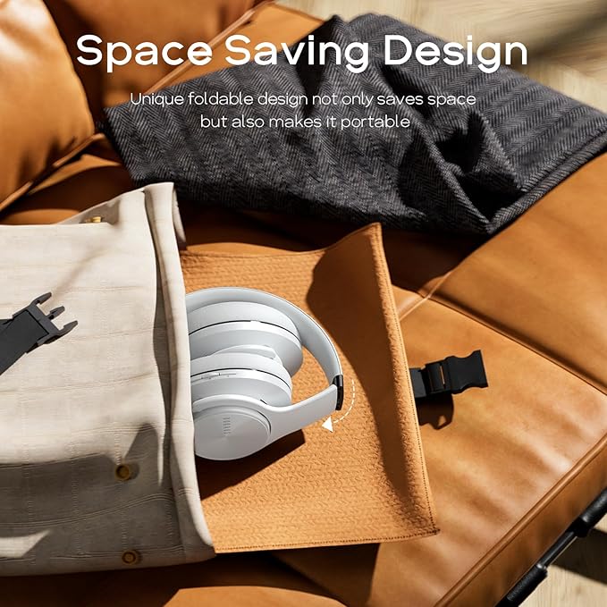 DOQAUS Bluetooth Headphones Over Ear, 90H Playtime Wireless, 3 EQ Modes, HiFi Audio & Deep Bass, ENC Noise Isolating Mic, Soft Earpads for Phone/PC