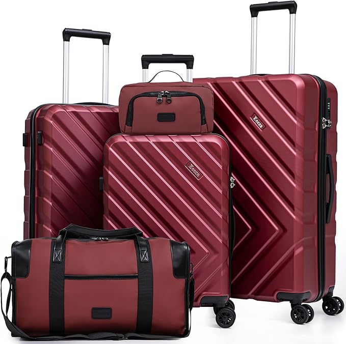 Luggage Sets 5 Piece, Suitcases with Wheels, ABS Hard Case Luggage with TSA Lock Spinner Wheels, Carry On Luggage Set(5 Piece Sets (20"/24"/28"/DB/TB))