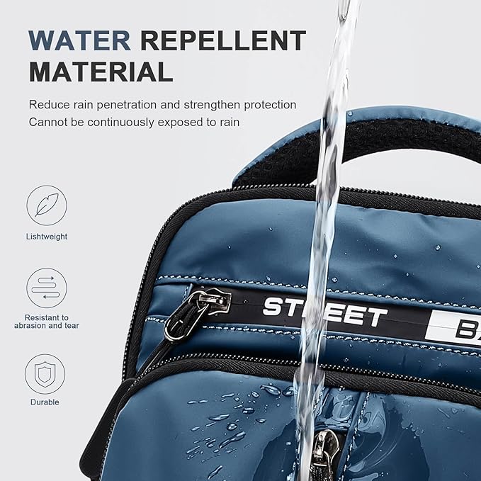 Mini Sling Bag for Men Women - Lightweight Crossbody Backpack, Multipurpose Shoulder Bag, Small Compact Chest Daypack for Travel Hiking Gym Sport Blue