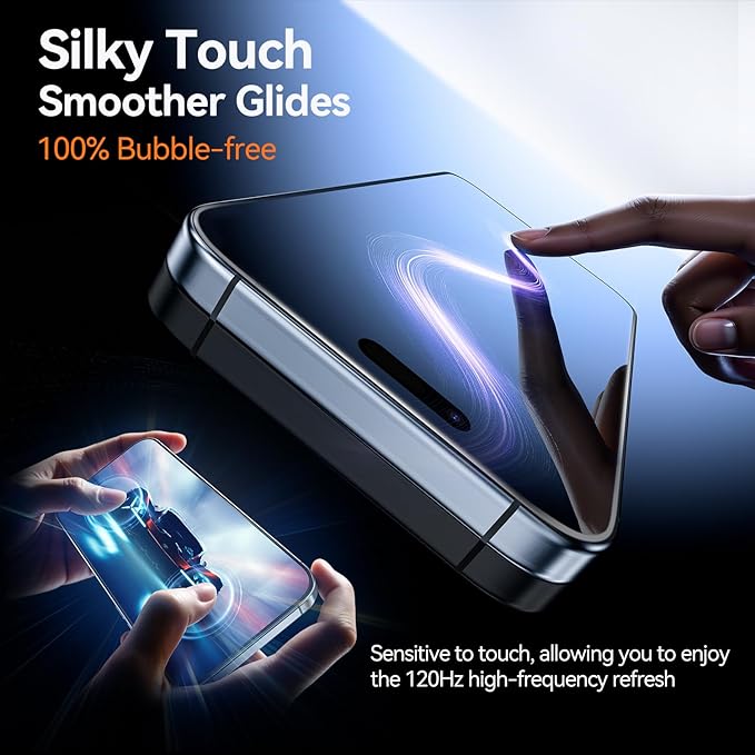 2 Pack Screen Protector for iPhone Air 6.5" with Auto-Alignment Kit, Anti-Reflective, Auto Dust Removal, 9H+ Military Grade Shatterproof, Tempered Glass HD Clear for iPhone 17 Air, Case Friendly