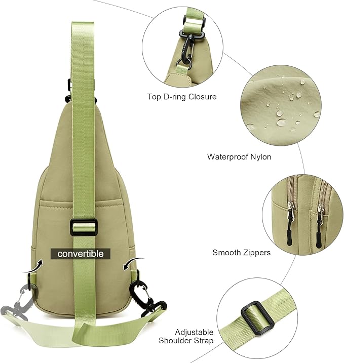 Womens Sling Bag Crossbody Bags for Women Vegan Leather Sling Backpack Daypack Fanny Pack Crossbody Purse Travel