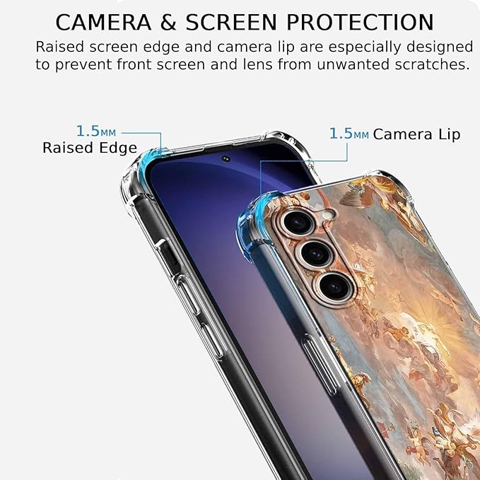 Case for Samsung Galaxy S23+ with Renaissance Art Design,Cute Angel God Greek Mythology Painting,Clear Soft TPU Bumper Phone Cover,6.6"(Mythology,S23P)