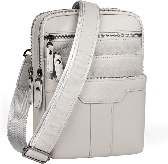 Leather Messenger Bag for Men, Small Leather Sling Shoulder Bag Messenger Pack for Men, Man Purse