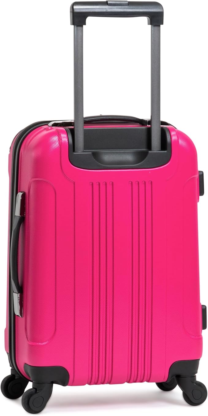 Kenneth Cole REACTION Out of Bounds Lightweight Hardshell 4-Wheel Spinner Luggage, Magenta, 28-Inch Checked
