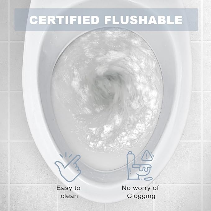 twoworld Flushable Wipes Travel Size Individually Wrapped,Butt Wipes for Women and Men,Unscented Wet Wipes Travel Size for Adult,Women,Men,Girl and Homeless (white,pack of 50)