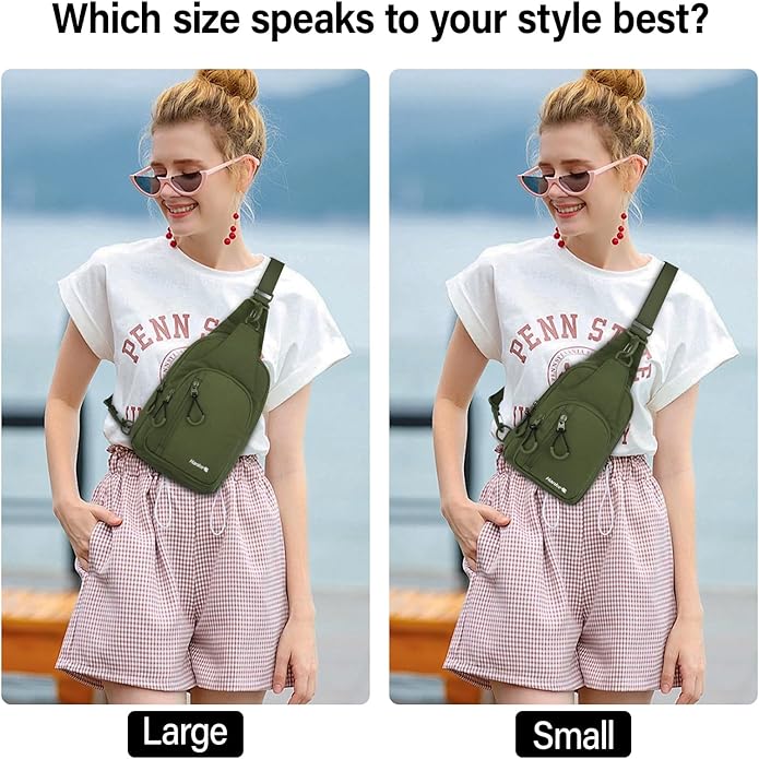 Hanke Crossbody Sling Bag for Women Men, Casual Cross Body Sling Bags, Lightweight Chest Bag for Outdoor Hiking Travel
