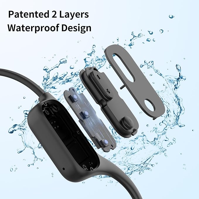 Tayogo Swimming Headphones, IPX68 Waterproof Bone Conduction Headphone Bluetooth 5.4, Open Ear Headset,32G of MP3 Player, Running, Cycling, Earbuds Underwater