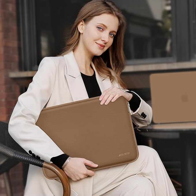 MOSISO Laptop Case 13.3 inch, 13-13.3 inch Laptop Sleeve Bag Compatible with MacBook Air/Pro 13 / Pro 14, HP Dell ASUS Lenovo Notebook, Neoprene Computer Sleeve Bag with Small Case, Mocha