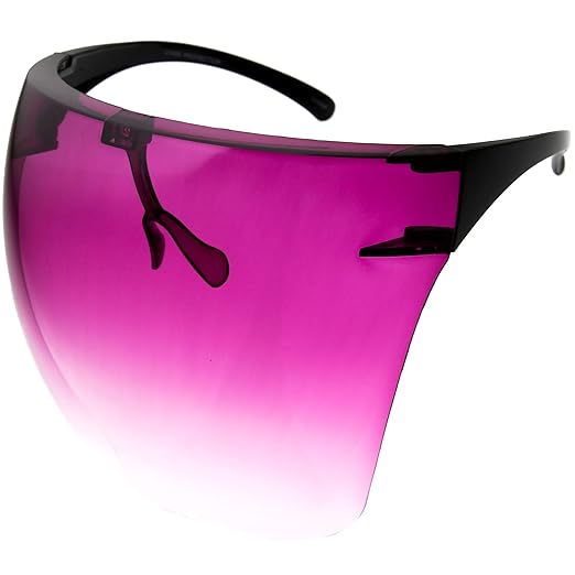 zeroUV - Protective Face Shield Full Cover Visor Glasses/Sunglasses (Anti-Fog/Blue Light Filter) (Magenta/Fade)