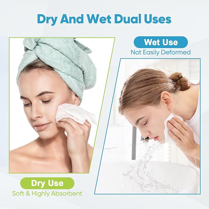 AlDEA Face Towels Disposable-600Ct, Clean Towels for Sensitive Skin, Makeup Removing & Facial Cleansing, Travel & Dry Wipes Face Cloths