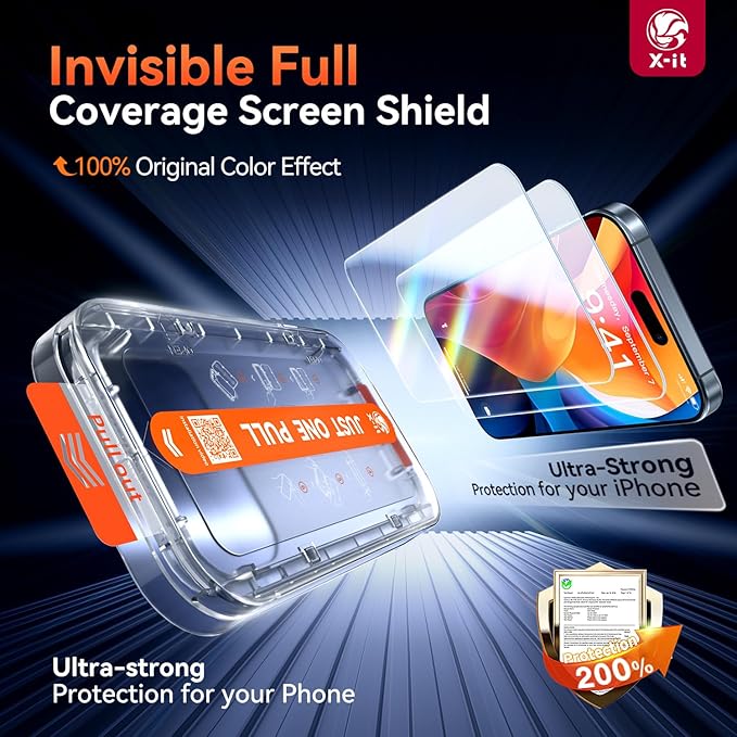 2 Pack Screen Protector for iPhone Air 6.5" with Auto-Alignment Kit, Anti-Reflective, Auto Dust Removal, 9H+ Military Grade Shatterproof, Tempered Glass HD Clear for iPhone 17 Air, Case Friendly