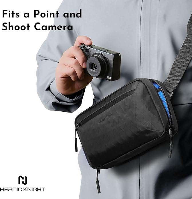 Crossbody Sling Bag for Men,Waterproof sling backpack with Removable Strap, 2.5L Small Chest Shoulder Bag, Lightweight Casual Fanny Pack for Travel/Commute/Hiking/Cycling,Black