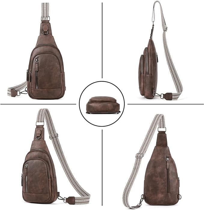 CLUCI Crossbody Bags for Women Men,Leather Sling Bag Cross Body Backpack for Woman Gifts for Women Birthday Unique
