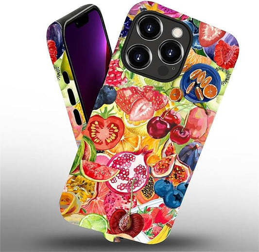 Case for iPhone 13 Pro,Summer Fruit Collage for Woman Men Full Body Protective Cover Shockproof 2 in 1 Silicone + Hard PC Case for iPhone 13 Pro