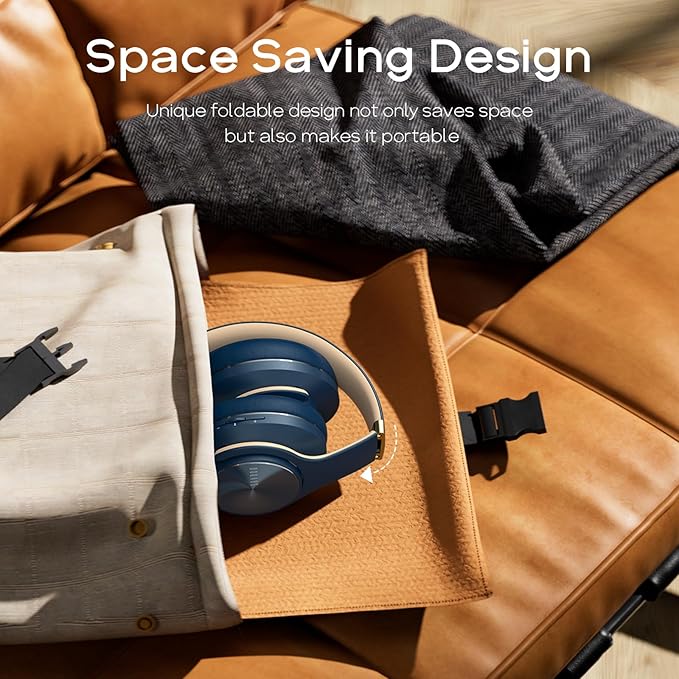 DOQAUS Bluetooth Headphones Over Ear, 90H Playtime Wireless, 3 EQ Modes, HiFi Audio & Deep Bass, ENC Noise Isolating Mic, Soft Earpads for Phone/PC