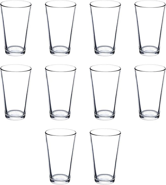 Libbey Pint Glass 16 oz. Set of 10, Bulk Pack - Beer Glasses, Heavy Duty Drinkware - Clear