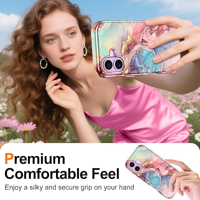 Btscase for iPhone 17 Case [Compatible with Magsafe] [Military-Grade Drop Protection] Slim Anti-Scratch Smooth Touch TPU Bumper Shockproof Magnetic Phone Case for Women Girls Men, Rose Gold