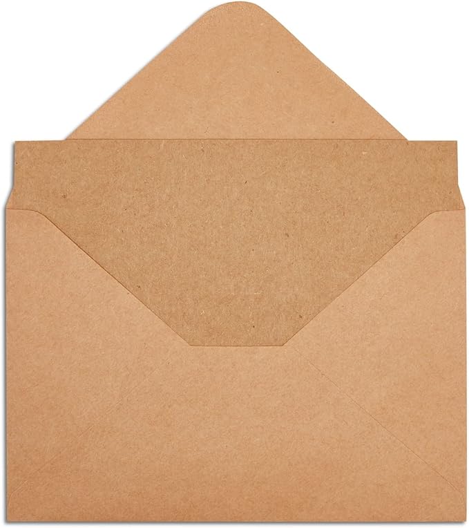 Sustainable Greetings 48 Pack Blank Stationery Cards and Envelopes 4x6 In - Brown Printable Blank Cards Bulk for Open When Letters, Wedding Invitations, Thank You, & Baby Shower