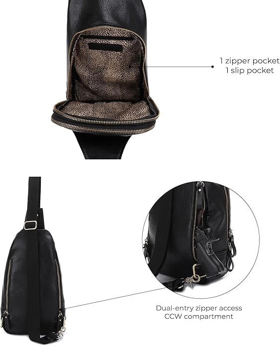 JESSIE & JAMES Brooke Unisex Concealed Carry Sling Bag Crossbody Backpack Purse