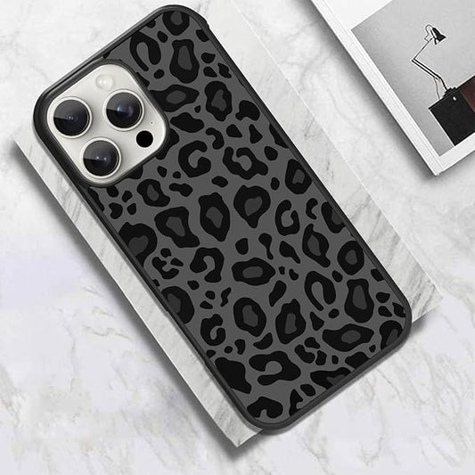 KANGHAR Case Compatible with iPhone 16 Pro Max,Black Leopard Design,Tire Texture Non-Slip +Shockproof Rugged TPU Protective Case for iPhone 16 Pro Max 6.9 Inch