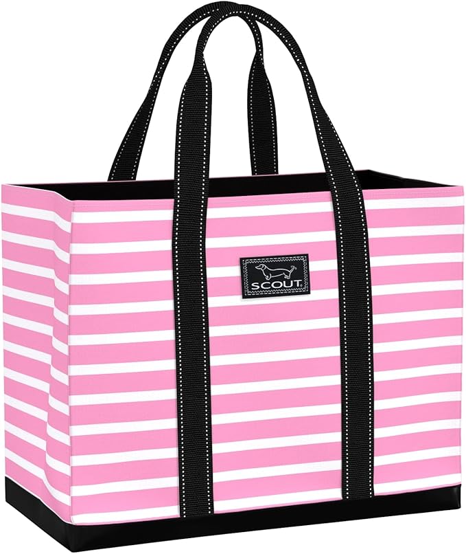 SCOUT Original Deano Tote Large - Durable Lightweight Open Top Beach, Pool & Lake Bag, Inside Zip Pocket, Folds Flat