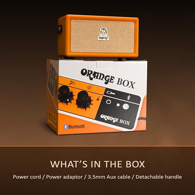 Orange Box - Portable Bluetooth Speaker Delivering Studio Audio Sound, 15M Range, 50W RMS Power, Long Battery Life, iOS & Android Connectivity - Great for Picnics, Festivals, BBQs and Holidays