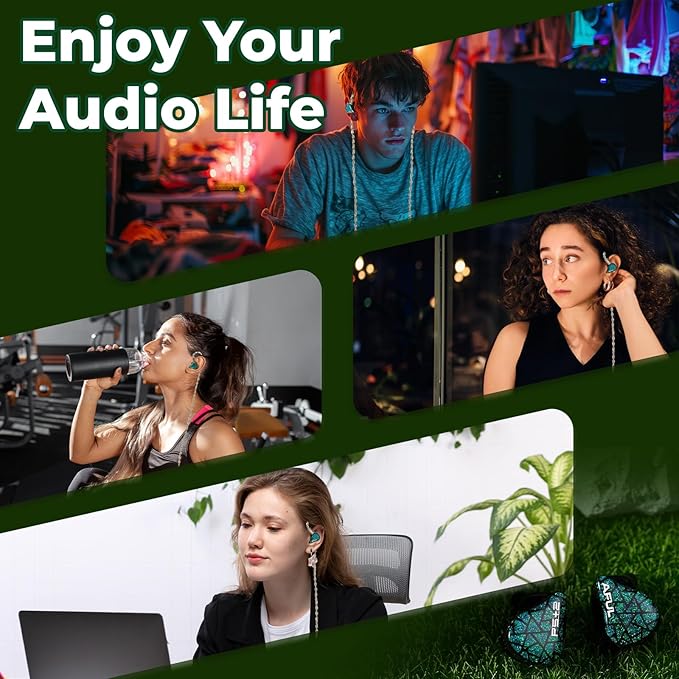 HiFiGo AFUL Performer 5+2 / Performer 7 IEMs, 2DD+4BA+1 Micro Planar Unit in-Ear Monitor Earphones with 3D Printed Acoustic Tube Structure (4.4mm)