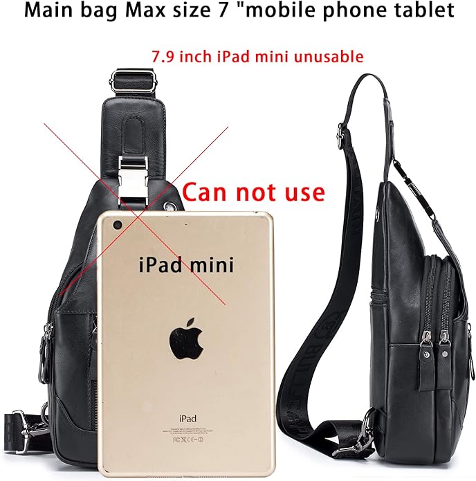 LUKZIJAES Genuine Leather Sling Bag for Men