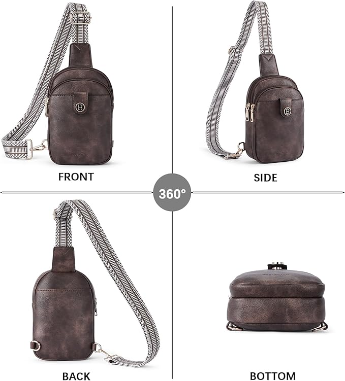 BOSTANTEN Small Sling Bag Crossbody Bags for Women Trendy Crossbody Purse Leather Chest Bag