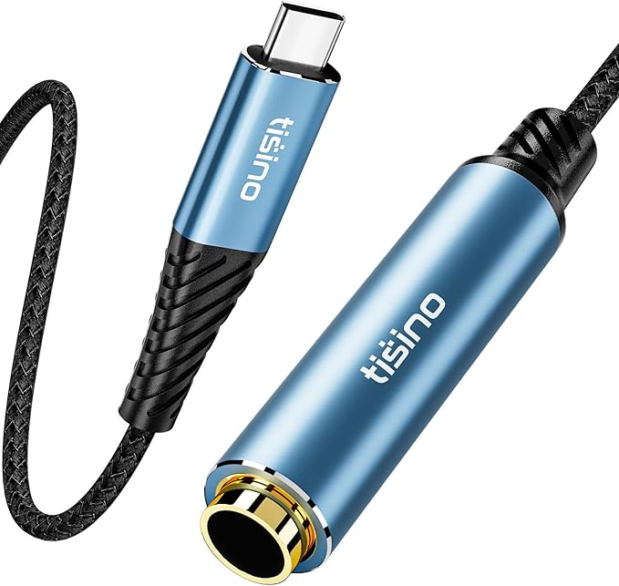Tisino USB C to 1/4" Headphone Adapter-3.3FT, 384kHz/32bit USB C to 6.35mm TRS Stereo Jack Adapter Cable for Samrtphone, Laptop, Amplifiers, Mixers, Home Theater, 6.35mm Headphones
