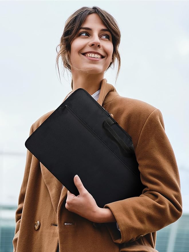 EVICIV Laptop Sleeve Case 24 inch, 360° Protective Laptop Carrying Case Computer Cover Bag with Handle for 23-24.5 inch Desktop, Portable Monitor, Notebook, Large Travel Briefcase Handbags(Black)