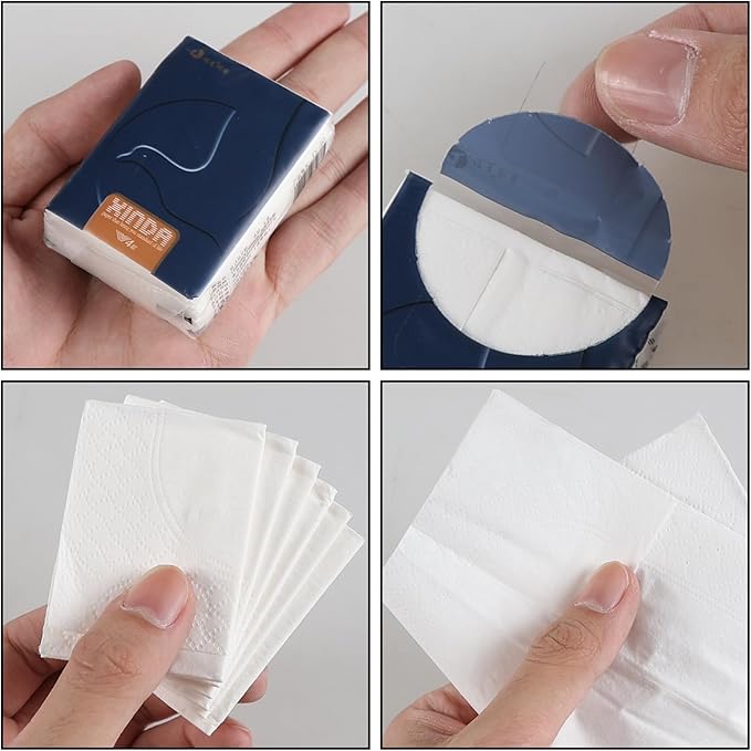 Sandmovie 100 Packs 4-Ply Soft Pocket Tissues, Mini Travel Size Individual Tissue Packs