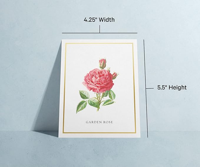 Twigs Paper - 12 Assorted Flowers Thank You Cards With Envelopes - 4 Different Design Floral Bulk Variety Greeting Card Set - Stationery Set for All Occasions - Made in USA (5.5 x 4.25, Set of 12)