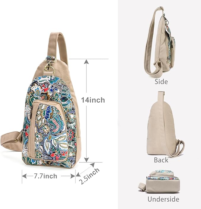 Black Butterfly Canvas Chest Bag, Small Chest Pack, Crossbody Bag for Travel, Inclined Shoulder Bag